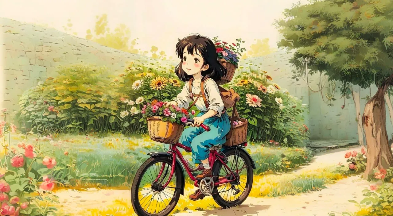 bicycle, flower, plant, wheel, tire, bicycles--equipment and supplies, bicycle wheel, people in nature, vehicle, nature