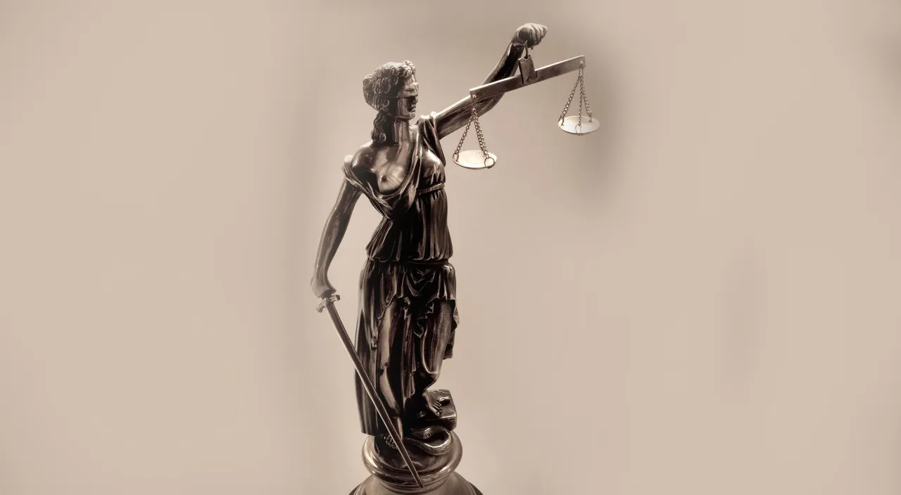 sculpture, statue, religious item, wood, art, artifact, metal, elbow, glass, visual arts justice lady cinematic courtroom scene