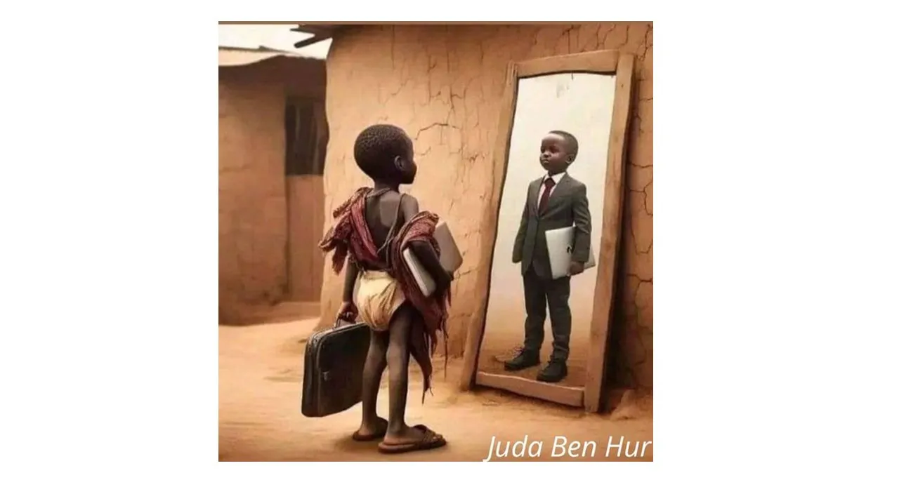 a little boy standing in front of a mirror