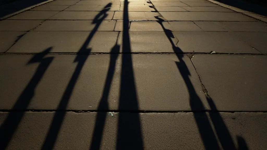 a long shadow of a person holding a skateboard