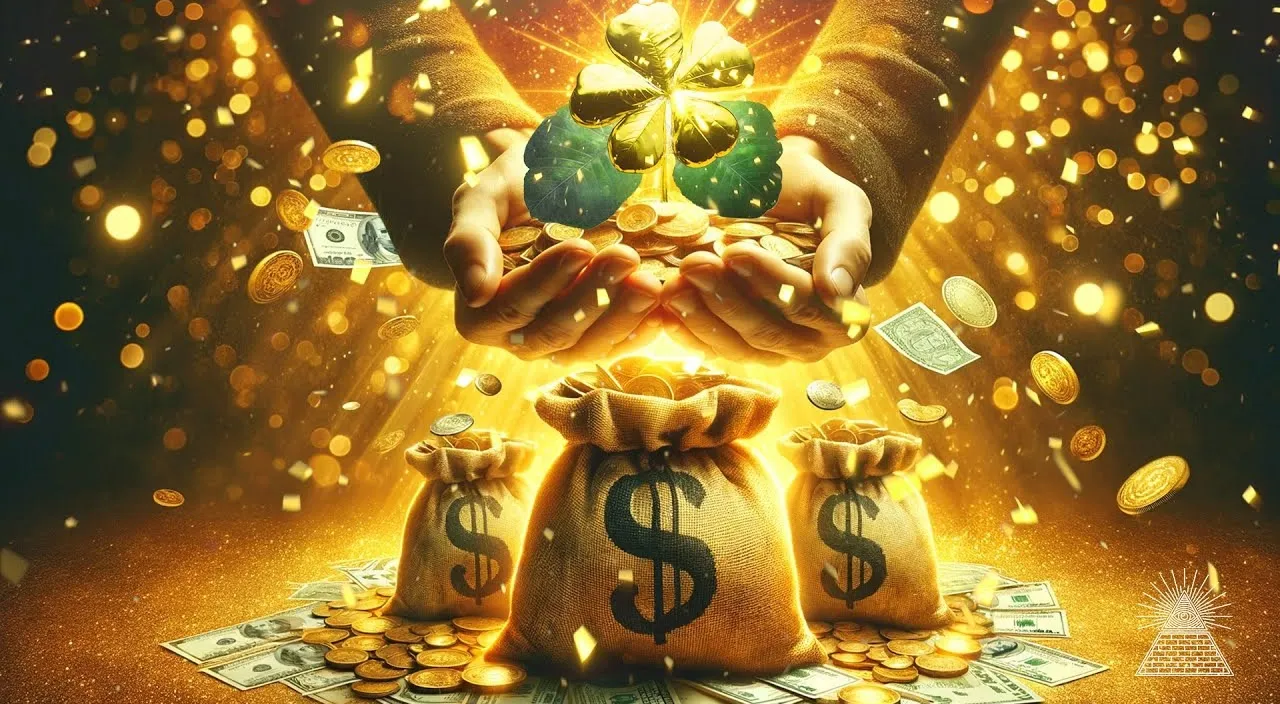 create a falling Money with golden background, 8k , size of 1920x1080, colorful
