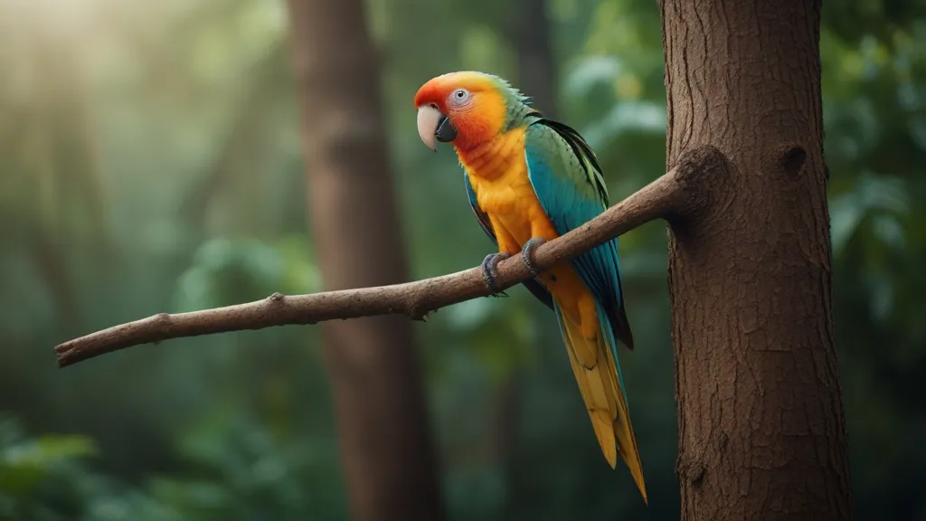 a colorful bird perched on a tree branch