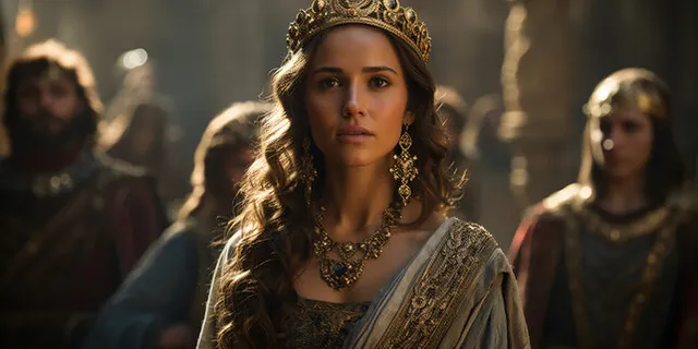 a woman wearing a crown in a scene from the tv game of thrones