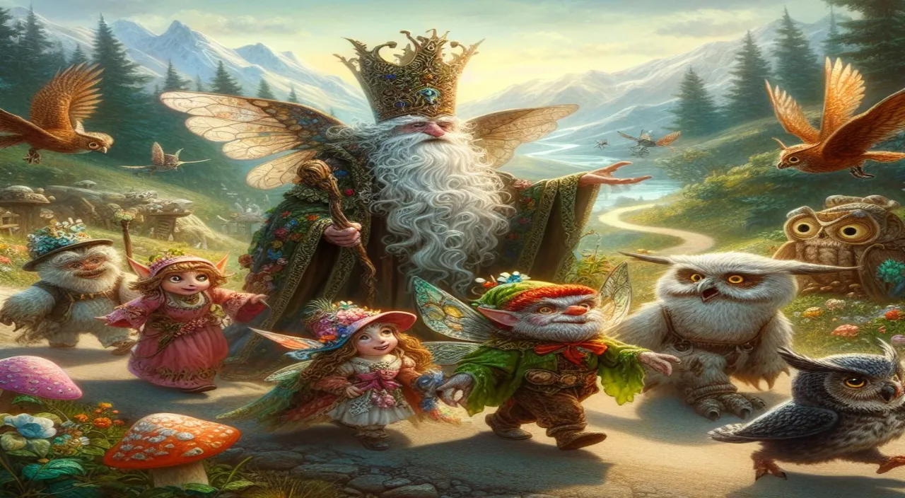 a painting of a wizard surrounded by owls and owls