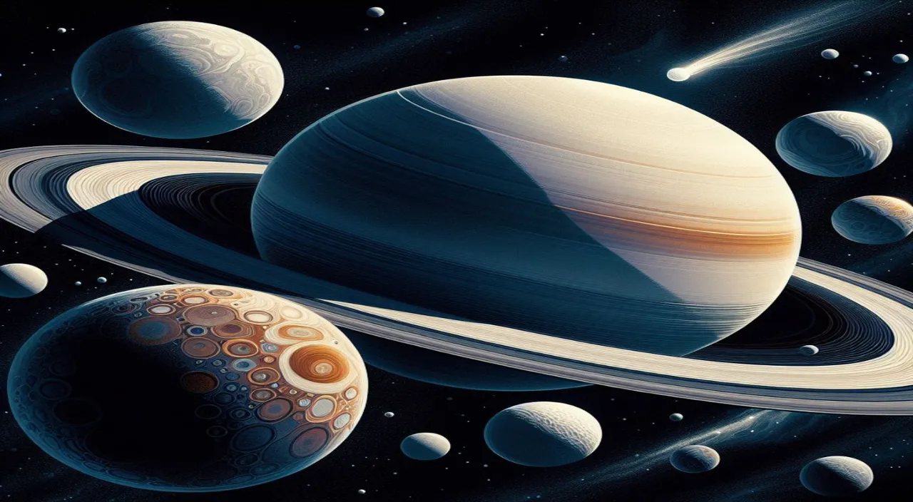 a painting of the solar system and its planets