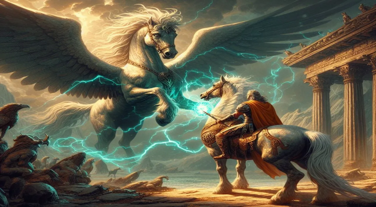 horse, art, cg artwork, working animal, event, illustration, mythology, darkness, fictional character, painting