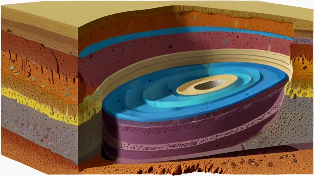 a cut in half picture of a section of earth