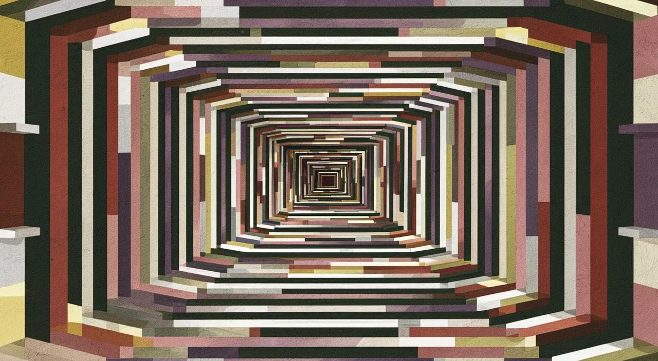 an abstract image of a tunnel in the middle of a room