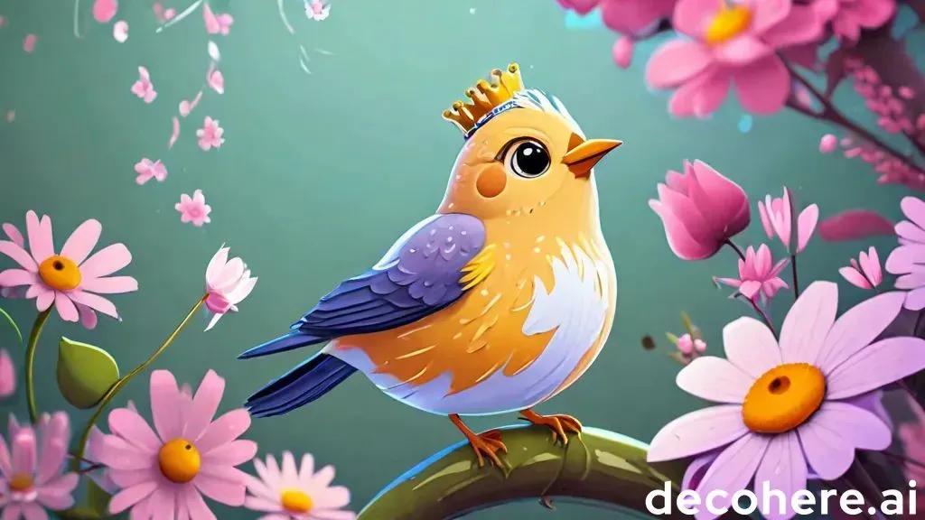 a bird with a crown sitting on a branch