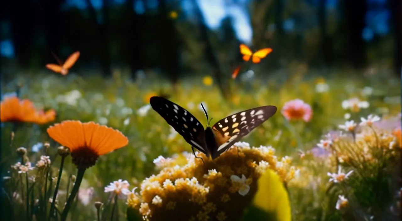 a butterfly sitting on top of a yellow flower