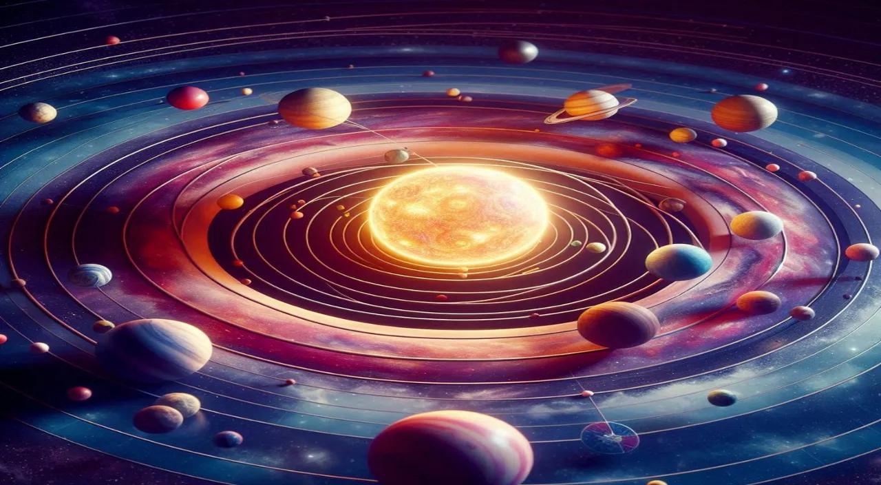 an artist's rendering of the solar system