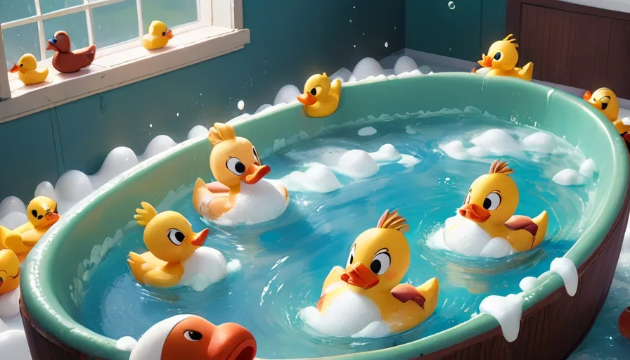 a large tub filled with lots of rubber ducks