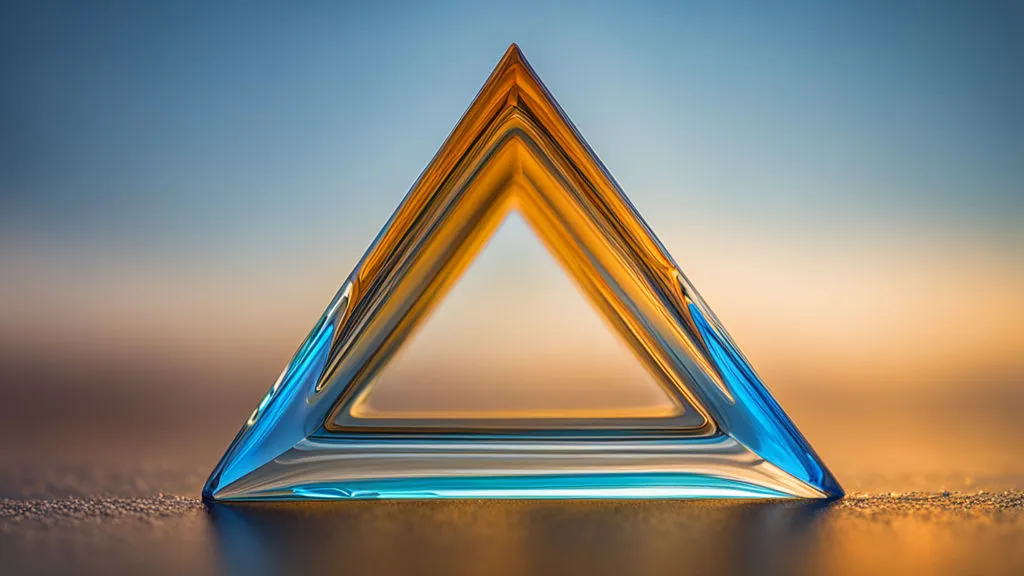 rotate along Y axis a triangular shaped object with a blue light inside of it