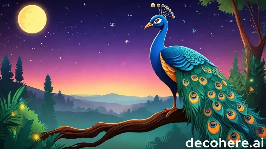 a peacock sitting on top of a tree branch