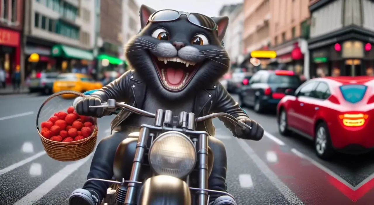 a cat riding on the back of a motorcycle