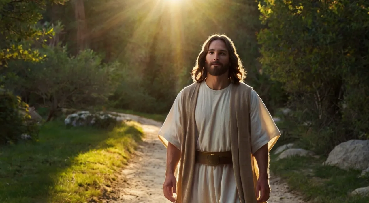 a man in a robe walking down a dirt road