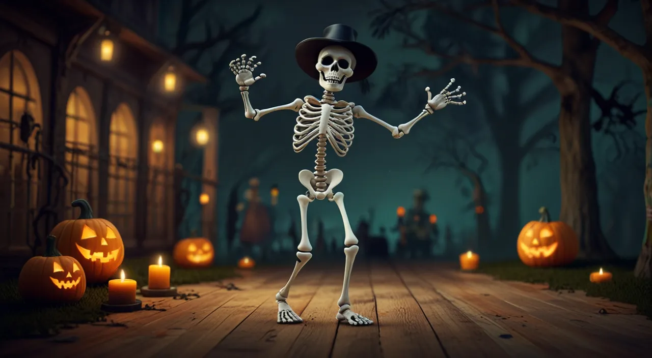 Halloween skeleton dancing