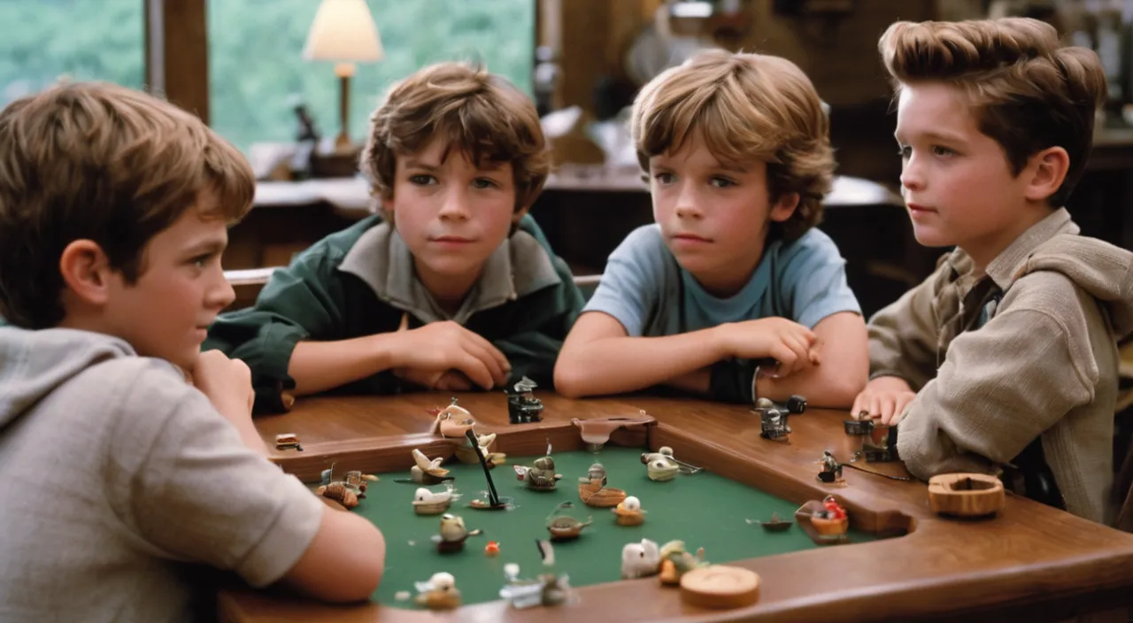 a group of young boys playing a game of chess