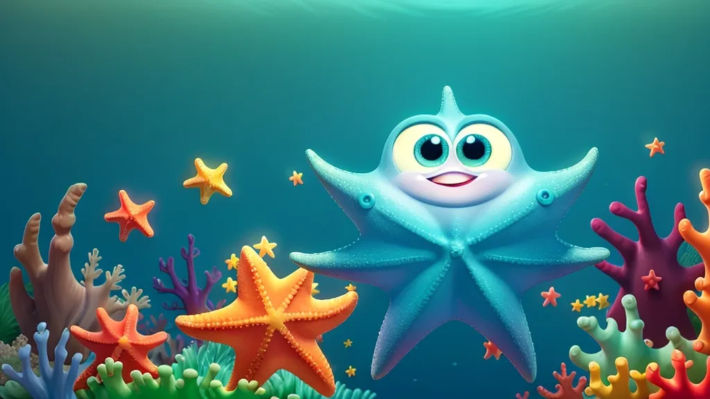 a cartoon starfish is swimming in the ocean waving his fin to say goodbye