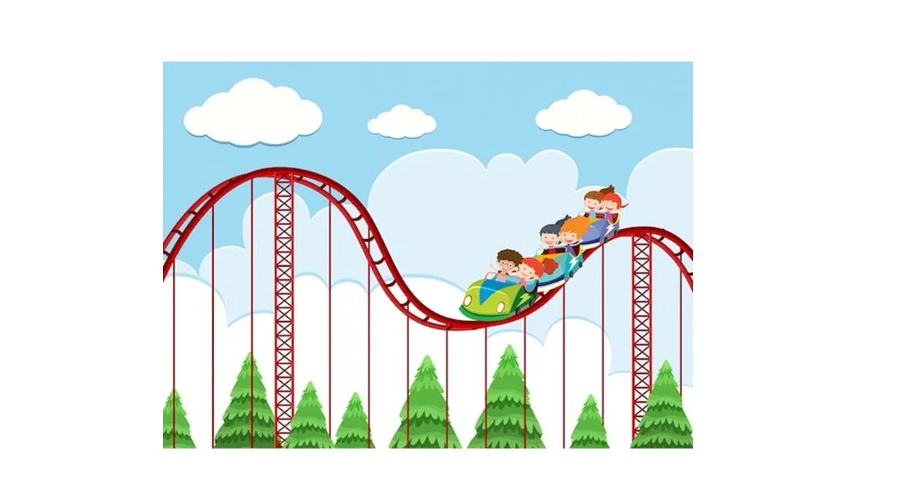 a roller coaster with people riding it