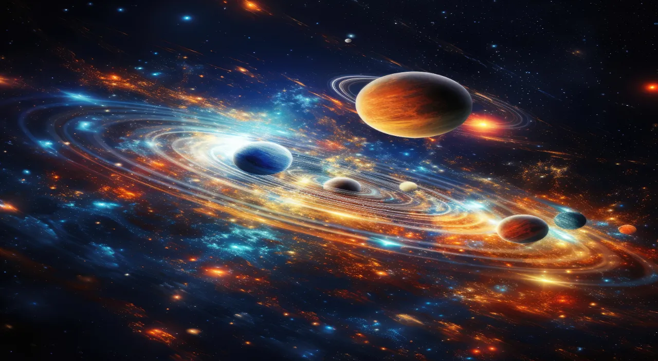 an artist's rendering of the solar system