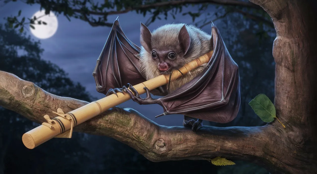 a bat sitting on top of a tree branch