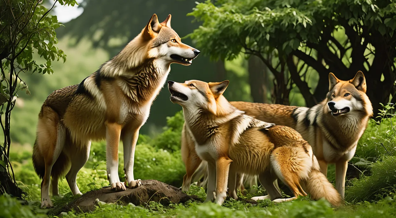 wolves greeting alpha female