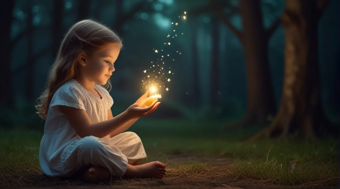 a little girl sitting on the ground holding a sparkler