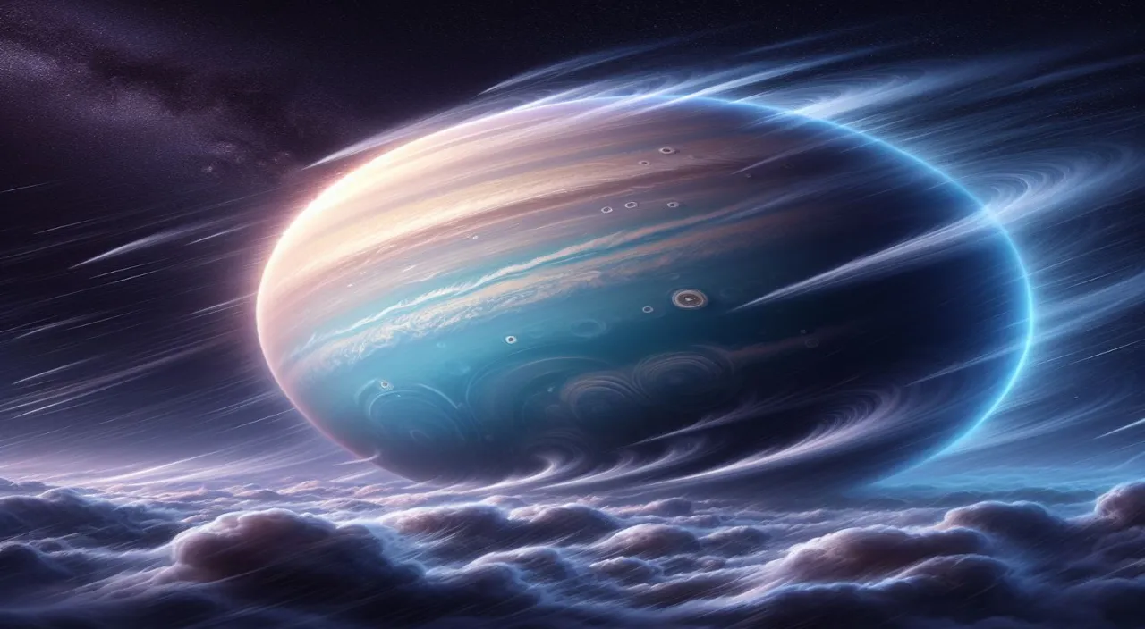 an artist's rendering of a planet in the sky