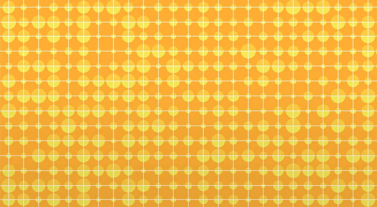 an orange and yellow background with circles