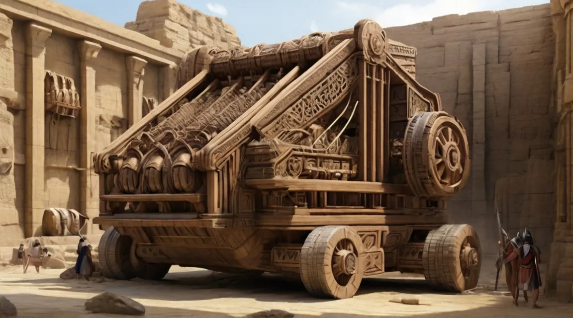 a large wooden model of a truck in a desert