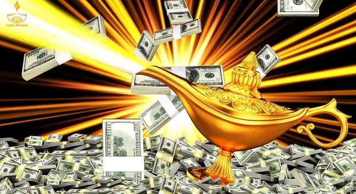 falling money with golden background