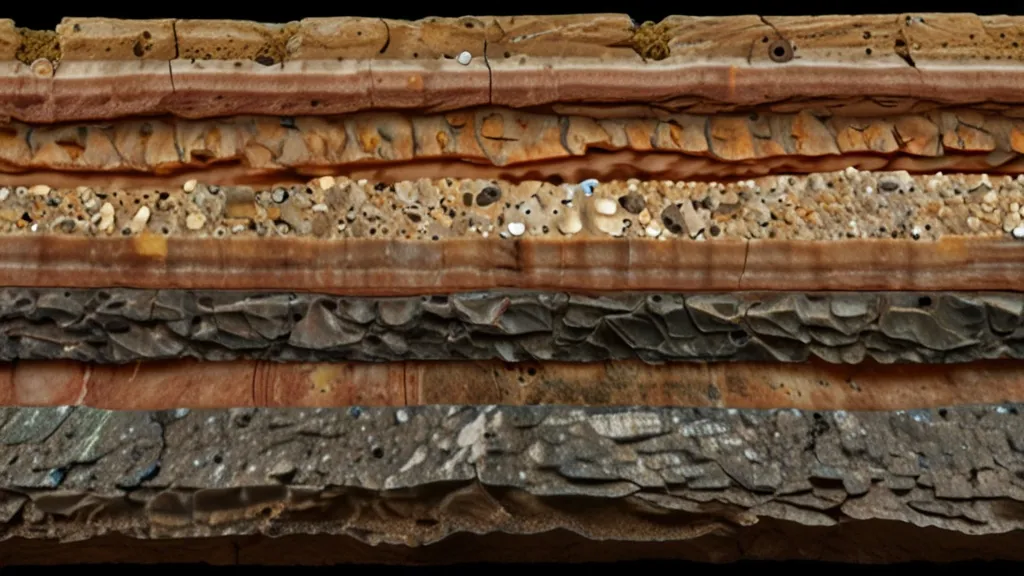 a close up of a stack of different colored rocks