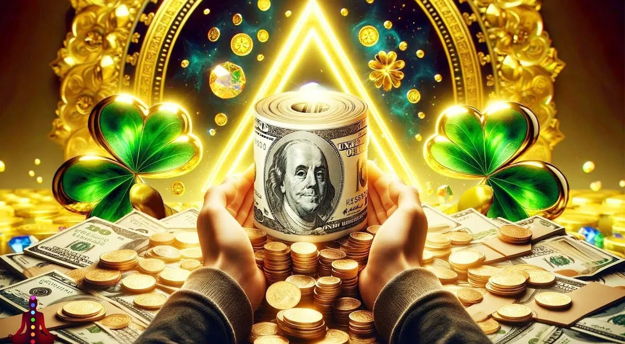 falling money with golden background