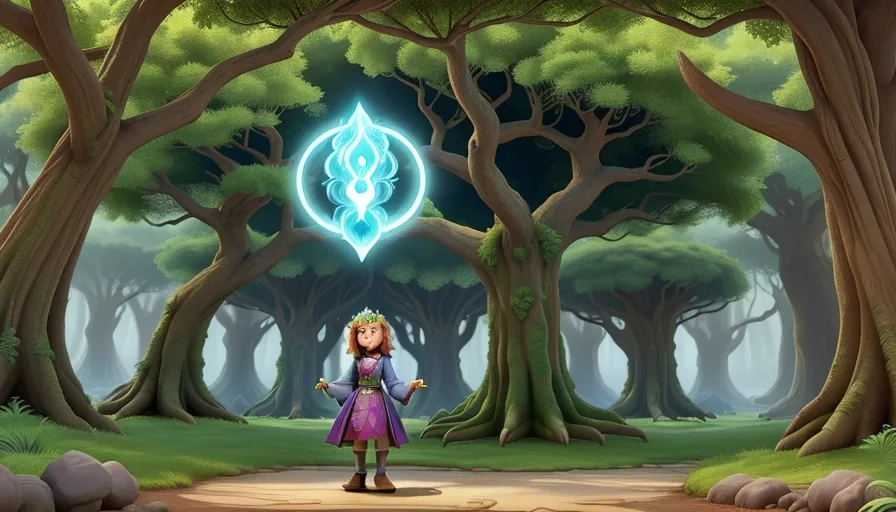 Guided by the wisdom of the old tree, Elara uncovers a hidden grove where the very essence of magic flows freely, its power infusing her with strength and resolve.