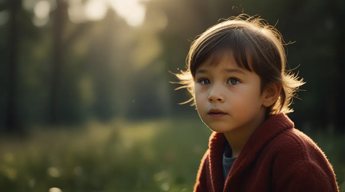 a little boy that is standing in the grass