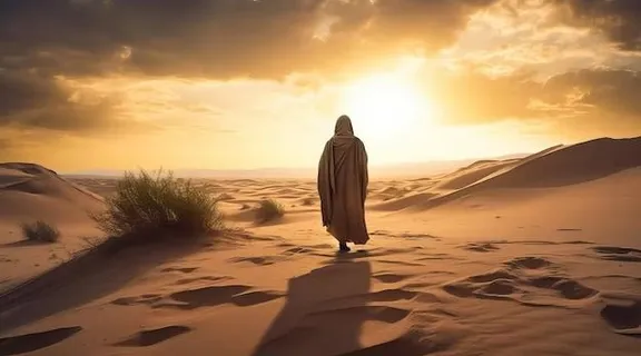 a person standing in the middle of a desert