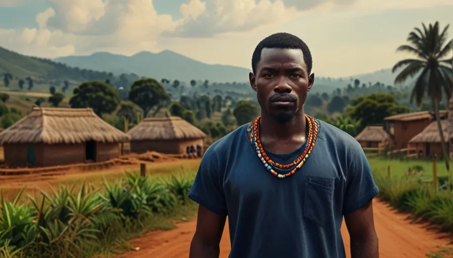 a man standing in front of a dirt road