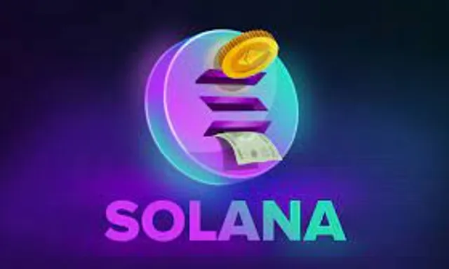 a purple and blue logo with the word solana on it