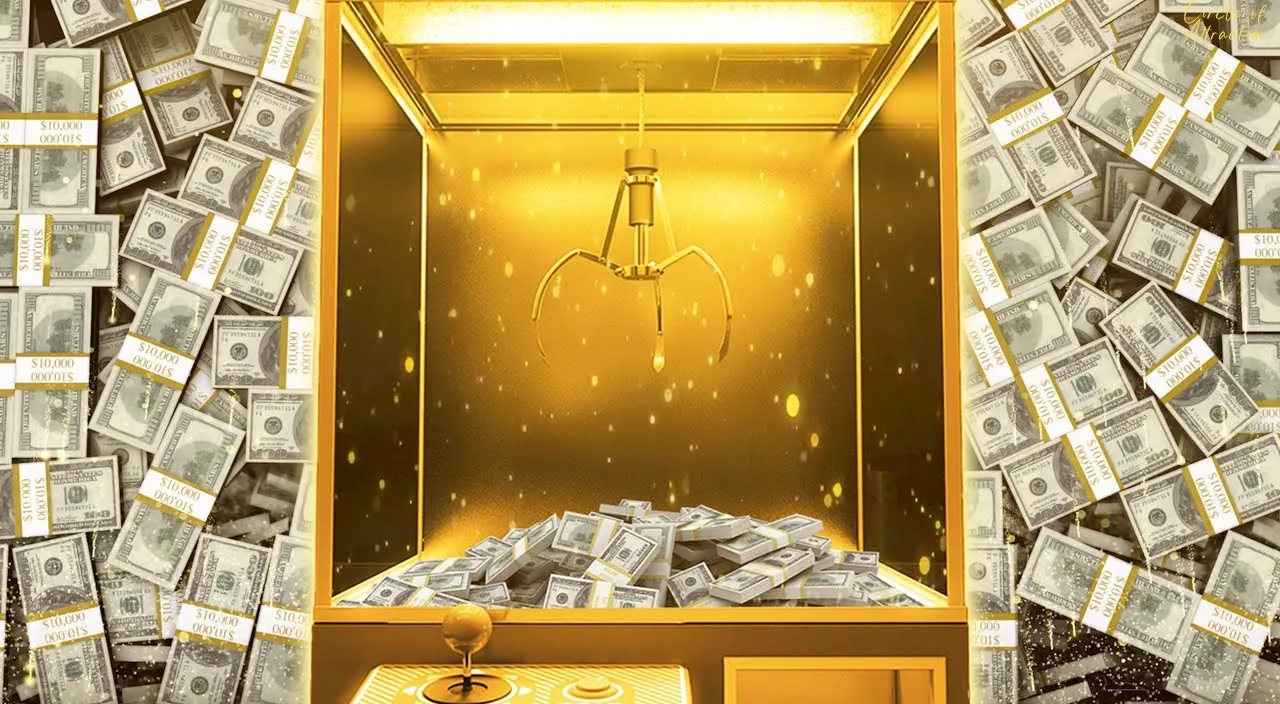 falling money with golden background