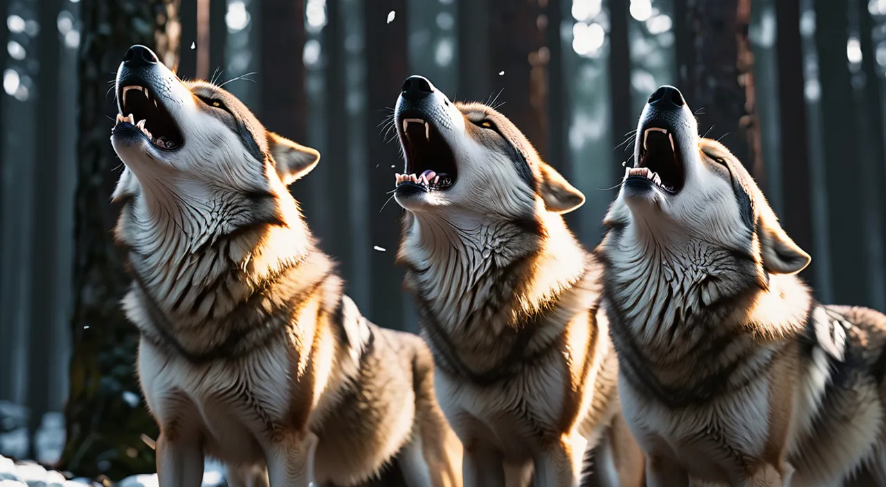 a group of three dogs standing next to each other