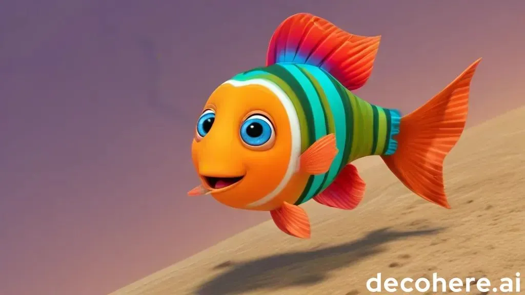 a colorful fish with a big smile on it's face