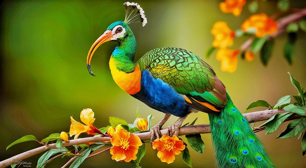 a colorful bird sitting on top of a tree branch