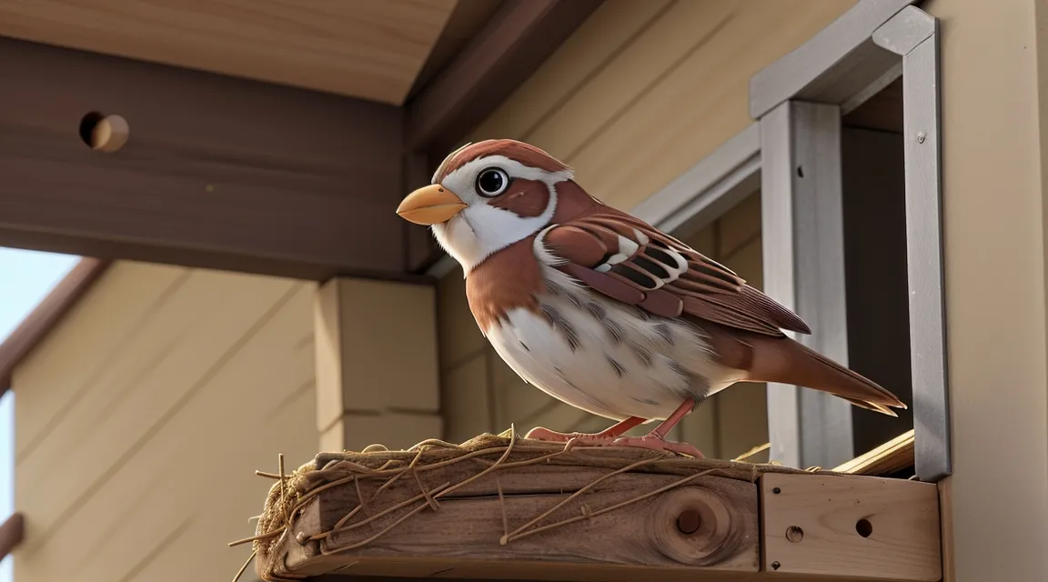 A sparrow in distress chirping in front of a woman from India.