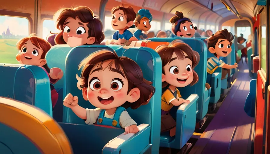 a group of people riding on the back of a train