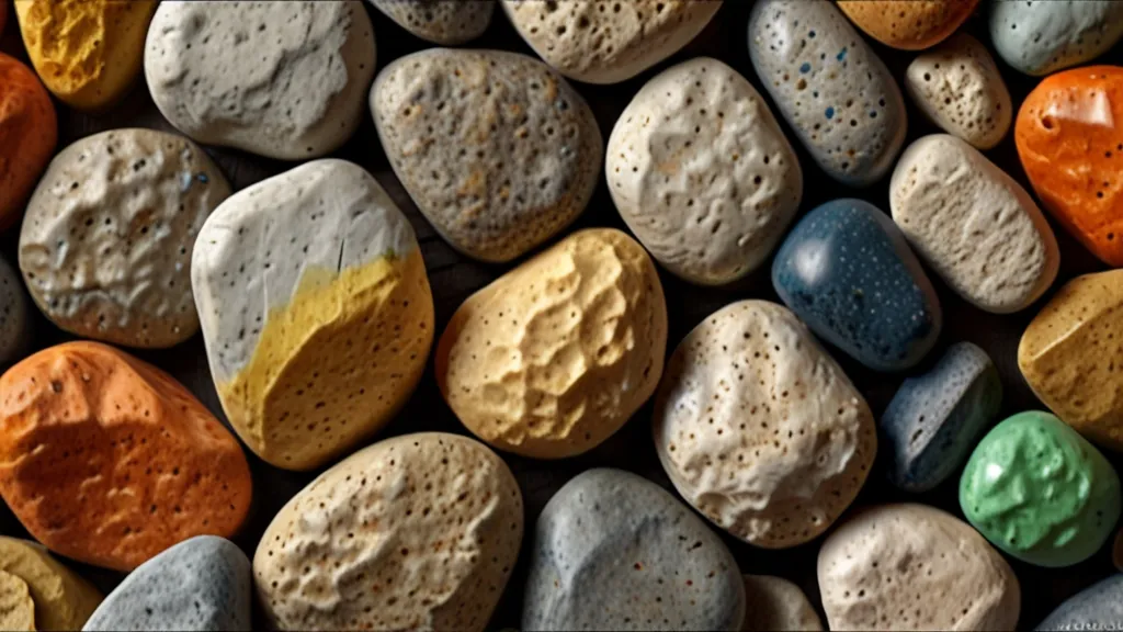 a bunch of rocks with different colors of them