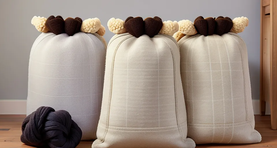 three bean bags sitting next to each other on a wooden floor