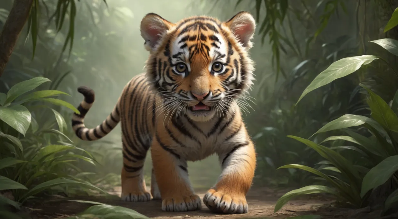 a tiger is walking through the jungle