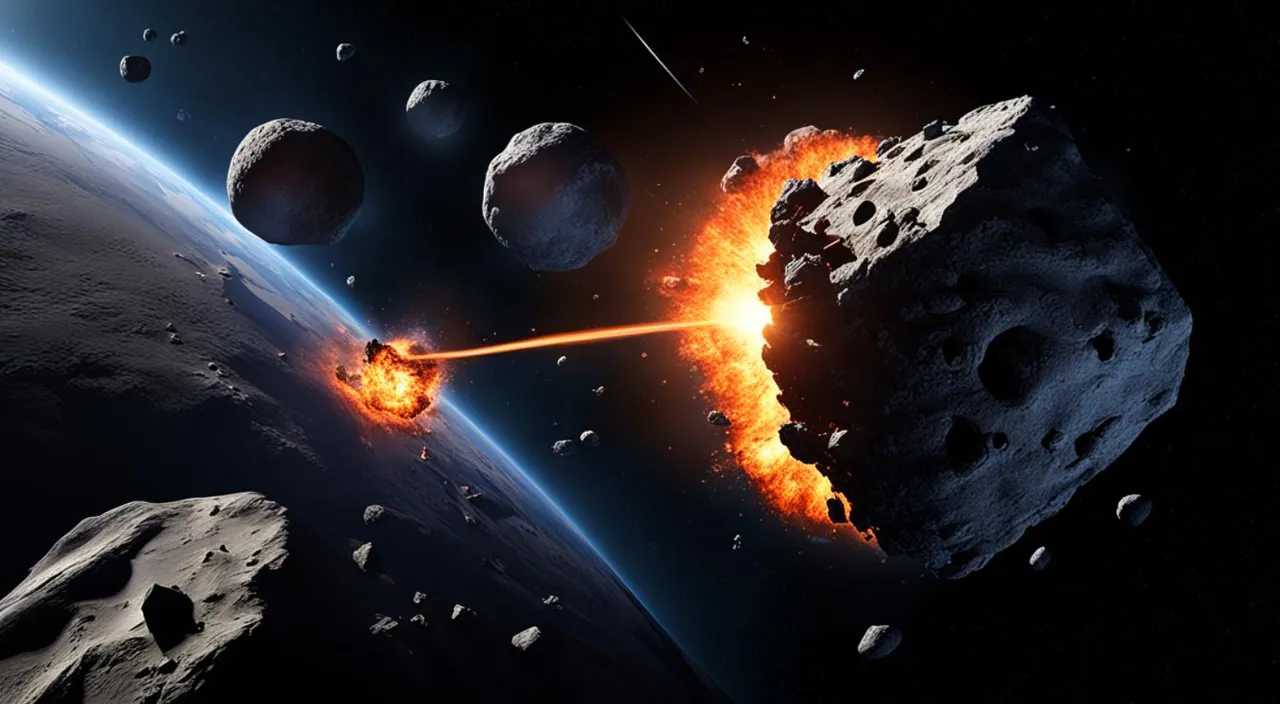 an artist's rendering of a collision between two planets