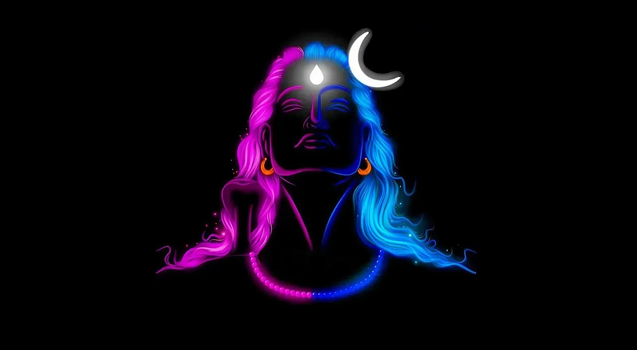 Create a golwing shiva with a golden background, 8k, size of 1920x1080, colorful
